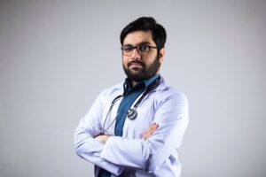 Doctor in white coat